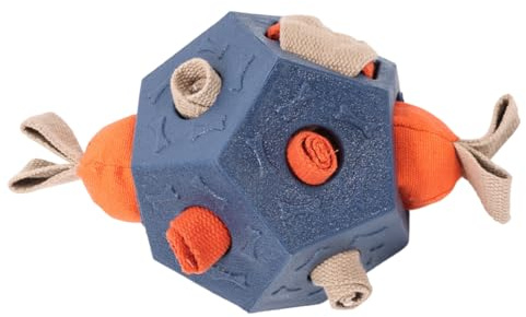 Feeder Dog Toy - Chew Toy with Treat Function Interactive for Dogs - Conveyor Ball with Squeaker for Small, Medium & Large Dog Breeds for Dental Care, Nose Work &
