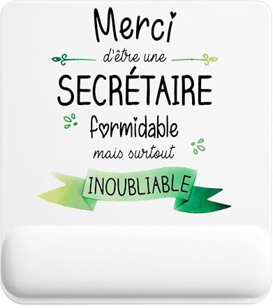 Planetee Tapis de Souris Merci Secrétaire Inoubliable Femme | Accessoire Bureau Ergonomique - Idéal pour Anniversaire, Collègue, Secret Santa Noël, Fête des Pères et Fête des Mères