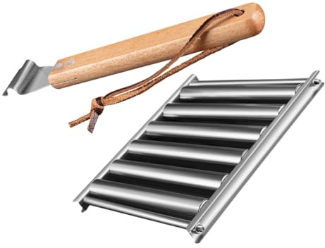 Hemobllo Parrilla Portátil para Salchichas De Acero Inoxidable y Mango De Madera Rodillo para Salchichas para Camping y Parrillas Al Aire