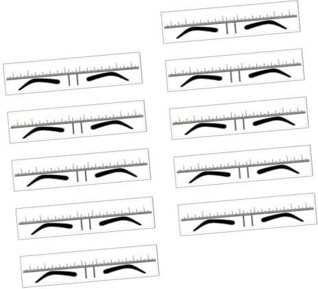 Healvian Plantillas para Cejas 10 Piezas Regla Transparente para Cejas Forma Perfilador Maquillaje Microblading Herramienta Profesional para Diseño y Dibujo en Casa Niñas Mujeres