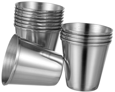 DECOMELODY 12piezas Vasos Portátiles De Acero Inoxidable Para Licor y Cócteles Antióxido Duraderos y Compactos Para Whisky Vodka y Uso Bar o Casa Capacidad