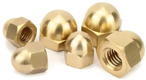 Rummyluck M16 Dadi Ciechi in Ottone Dadi a Cupola Esagonali per Viti (1 Pezzi)