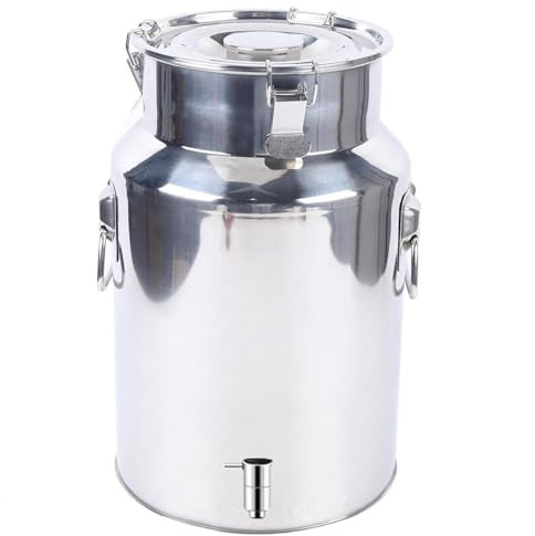 Bidon INOX 20 litres avec Robinet,Bidon À Lait INOX De Transport De Lait De Ferme Bidon De Baratte,Capacity-9L