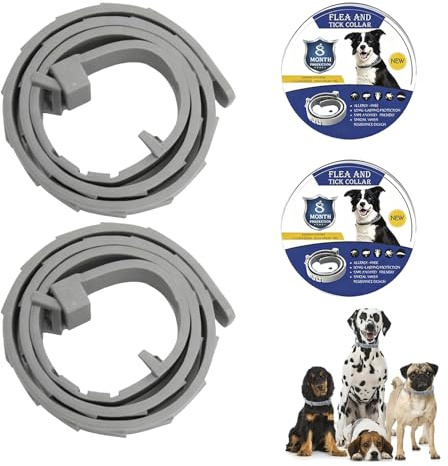 2 Pack Dog Insect Repellent Collars, Safe Waterproof Adjustable Collars with Natural Essential Oils Calming & Protects Against Infections 16 Months Protection for Puppies & Dogs 8 Weeks and Older