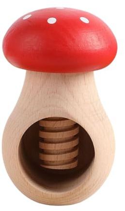 Folpus Cascanueces manual de madera con forma de, herramienta de cocina fácil de romper, para nueces, castañas y piñones, Rojo