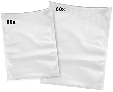 CASO 4-Sterne Strukturbeutel-Set - 120 Folienbeutel, 2 Größen (16x23, 20x30), Vakuumierbeutel für alle Vakuumierer, Vakuumbeutel Lebensmittel Vakuumiergerät, Sous Vide Beutel, BPA-frei
