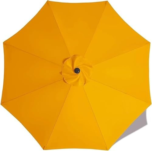 Copertura di Ricambio per Ombrellone Telo Impermeabile UV50+ 2m 2.5m 3m 3.5m 4m 6/8 Stecche per Terrazza Giardino Spiaggia Piscina Cortile Patio(Yellow,11.5ft/3.5m(6Ribs))