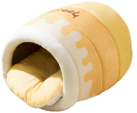 osiuujkw Panier pour Chat Honey Pot, Niche pour Petit Animal, nid pour Chien (Pomranien, Chihuahua), Marron, Taille L, Jaune, M