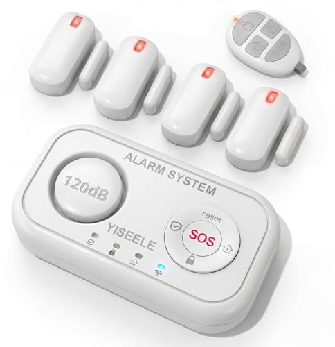 YISEELE Alarmas para casa : Alarma casa inalámbrica con Central 120dB - Botón Emergencia Ancianos y sin cuotas -Protege a tu Familia y Bienes Cuando no estés en casa– Compatible con Alexa & Google