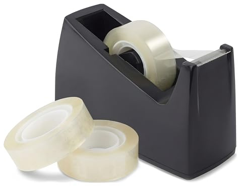NARYAL Heavy Duty Tape Dispenser, Weighted Non-Slip Base, Black