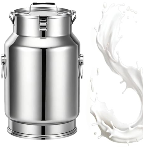 Stainless Steel Storage containers with lids Milk jugs Large with lids Milk Churn Wine Pail Bottle Tea Barrel,A-20L