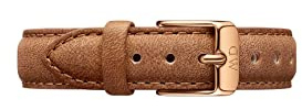 Daniel Wellington Petite Durham, Hellbraun/Roségold Uhrenarmband, 14mm, Leder, für Damen