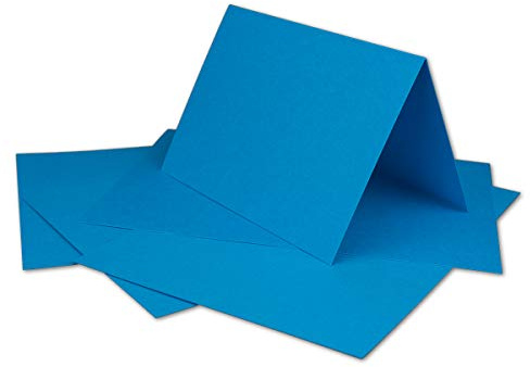50 DIN A6 Faltkarten Azurblau - Karten zum Selbstgestalten 14,8 x 21 cm - Klappkarten mit 160 g/m² - Colours-4-you von Glüxx Agent