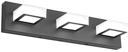 Ralbay LED Modern Black Bathroom Vanity Lights 3 Lights Acrylic Modern Black Bathroom Wall Lighting Fixtures