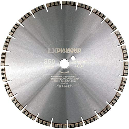 LXDIAMOND Diamant-Trennscheibe 350mm x 25,4mm Premium Laser Diamantscheibe Betonscheibe für Stein Beton Stahlbeton Universal passend für Steinsäge Trennschleifer Motorflex Fugenschneider 350 mm
