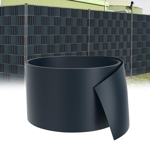 XMTECH Lot de 20 bandes brise-vue en PVC rigide de qualité supérieure pour panneaux à double fil - Anthracite - Brise-vue pour clôture, balcon, clôture de jardin - 2,5 m x 19 cm