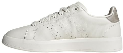 adidas Damen Advantage Premium Leather Shoes, chalk white/chalk white/champagne met, 39 1/3 EU