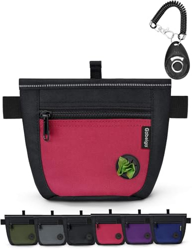 Gobeigo Sac à friandises pour chien pour dressage de chien (noir/rouge)