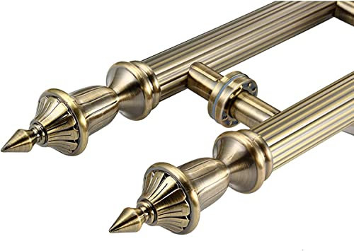 Scheunentürgriff, Schwarz/Bronze-Haustürgriff, für Glastür-Holztür, moderner doppelseitiger Push-Pull-Stangen-Türgriff aus Stahl, Schiebetürgriff (Farbe: Bronze, Größe: 60 cm/24 Zoll)