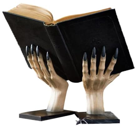 Leggio per libri a mano, unico fermalibri in resina, antiscivolo, decorazione per la casa scura, supporto per libri, ornamento per scaffali per bambini e studenti per afferrare libri, resina