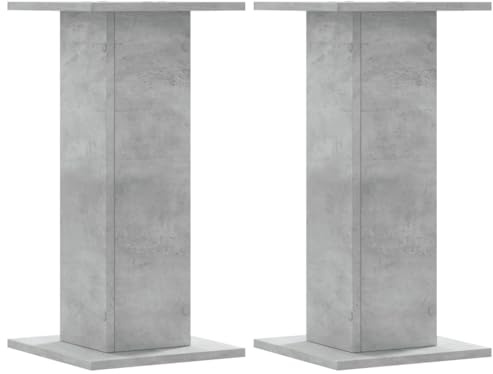 vidaXL Växtställ 2 st betonggrå 30x30x60 cm konstruerat trä, blomsterställ, kruktställ, växtställ inomhus, blomkrukställ, krukväxtställ, växtbord