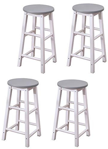 Bartisch-Set aus massivem Kiefernholz mit 4 Hochstühlen, Küche, Esszimmermöbel