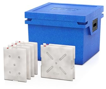 QOOL Kühlbox L | 43L | Made in Germany | blau | Hightech Kühlbox ohne Strom | Bis zu 10 Tagen autark | kühlen oder gefrieren | 10 Jahre Garantie
