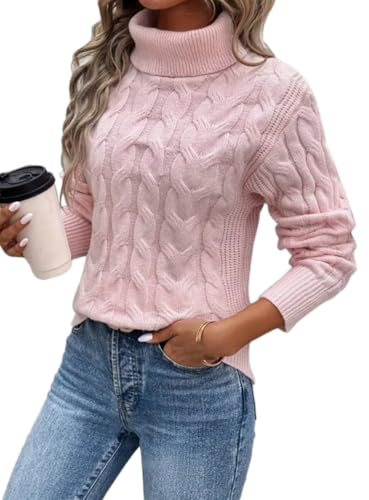 seiveini Pull Femme Hiver Col Roulé sous Pulls Tricoté Torsadée Chaud Chandails Pullover Chic et Elegant