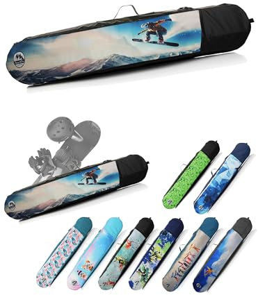 BAMBINIWELT Kinder Snowboardrucksack, Snowboardtasche, Stauraum für Helm, Schuhe & Handschuhe, Boardbag, Cordura, Schulterriemen, Tragegriff & Ablaufloch