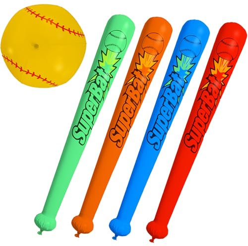 XiXiRan Strandball Baseball Set, Aufblasbare Baseballschläger, Aufblasbare Baseball-Wasserbälle, Beach Ball Baseballschläger, Strandball Aufblasbar Groß, AufblasbarerBaseball mit Fledermaus (Farbe)