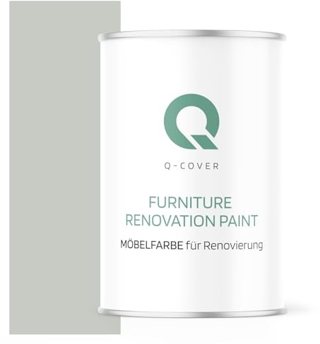 Q-COVER Vernice per mobili semi-opaca, colore: Bianco papiro RAL 9018, 1 L, colore legno per interni | coprente, a base d’acqua, antigraffio, per cucine, armadi, tavoli, giardino