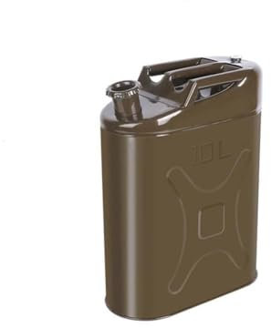 DVTFRUI Benzinkanister Kanister Aus Rostfreier Stahl, Verdickter 201 Edelstahl Kraftstoffkanister Diesel Reservekanister Metal Fuel Jerry Can Mit Griff Und Ölführungsrohr,10L