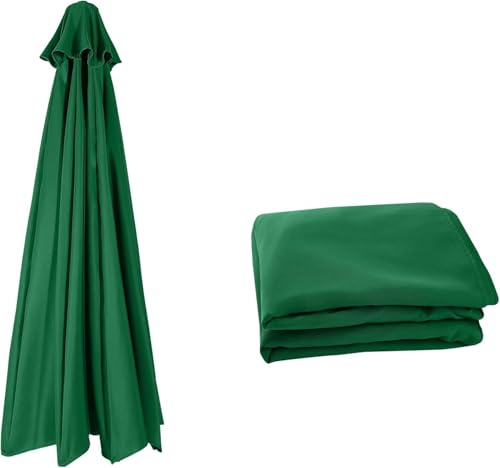 Toldo de Repuesto para Sombrilla Patio 3.0/2.8/2.7/4/2.30m Cubierta Paraguas Mercado con 8 varillas/6 Brazos Exteriores Recambio Tela jardín Piscina Terrazas en Voladizo(Verde negruzco,8 Ribs 4.0m)