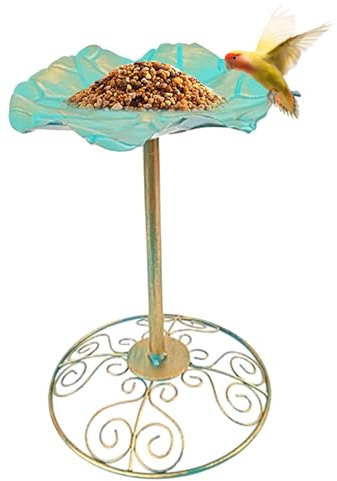 Vogelbad Im Freien,Eisensockel Vogelbad | Edelstahl Dekorative Pflanzenstatue Mit Eleganter Ausstrahlung Für Garten Terrasse Balkon Und