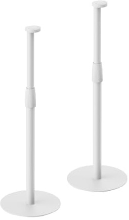 ARLI 2X Lautsprecher Ständer kompatibel mit Sonos Era 100 & 300 höhenverstellbar Standfuß weiß mit Kabelmanagement stabil & modern perfekte Hörhöhe Weiss - Paar