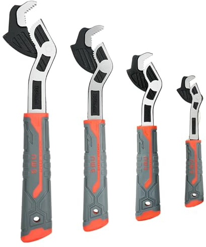 Umelee Chiave Inglese Regolabili 4 Pezzi, Chiavi Idrauliche Autobloccanti, Set di Chiavi Inglesi Universali per Tubi, Incluse 300, 250, 200, 150mm