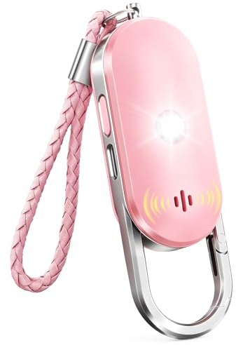 ISEYOU Alarme Personnelle Anti Agression, 130dB Porte-Clé Alarme avec Double Haut-Parleur, Flash LED Puissant et Avertisseur de Batterie Faible, Kit d'Auto-Défense pour Femmes/Enfants/Personnes âgées