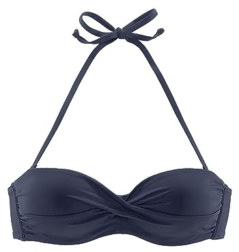 s.Oliver Women's Bügel-Bandeau-Top JPF-27 Underwired Bikini Top, Navy (Marine 24), 10D (Manufacturer Size: 36D)