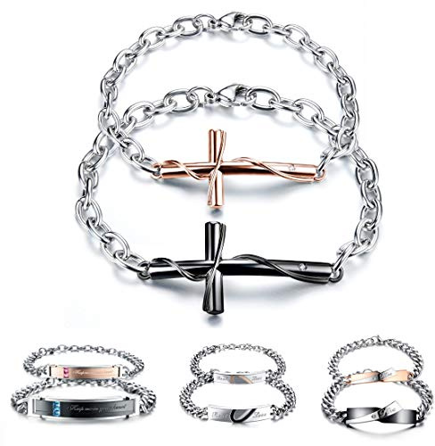 Kim Johanson Edelstahl Pärchen Armbänder *Verschiedene Motive & Farben* in Roségold, Gold & Silber Freundschaftsarmband, Geschenk, Schmuck für Paare inkl. Schmuckbeutel