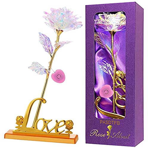 Birthday Gifts for Women Galaxy Colorful Rose Gifts for Mum Forever Rose Flowers Gifts for Mum Her Girlfriend Sister Grandma Presents for Women Nan Christmas Anniversary Eternal Flowers with Love Base