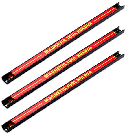 RELAX4LIFE 3 Pezzi Portautensili Magnetico da Parete, Aste Magnetiche per Utensili ed Attrezzi da Muro, Set 3 Pezzi Pannelli a Barra Magnetica per Organizzazione Strumenti ed Attrezzi