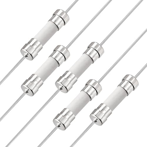 sourcing map 5pcs Langsame Sicherung Zeitverzögerung 5mmx20mm 250V T6.3A | Anschlusskabel Keramik Sicherungen