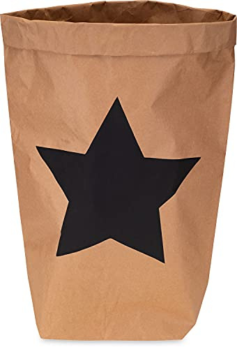Lifestyle Lover Papiersack Paper Bag Sack Kraftpapier Beutel Mülleimer Braun (Stern)