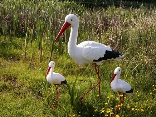 Storch - Familie als Set Tier Figur Garten