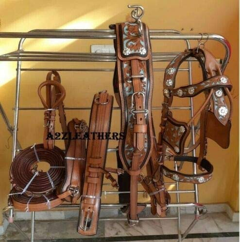 Equestrian Universe Hundegeschirr aus Leder, 3 Farbtöne, für einen Pferdewagen (Pony)