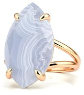 Bague Agate Marquise En Or Rose 14k - Bagues En Pierres Naturelles - Bagues Mode Élégantes - Bijoux Artisanaux Pour Femmes - Matériau Et Taille De Bague Personnalisés
