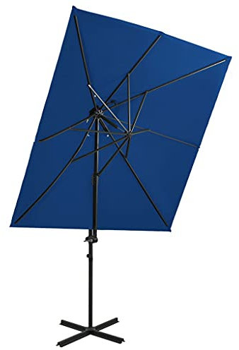 INLIFE Ampelschirm mit Lüftung Azurblau 250x250 cm