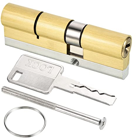 PATIKIL 35/55 (90mm Totale) Europeo Doppia Serratura Cilindro, Porta Cilindro Serratura con 8 Chiavi per Legno Porte, Alluminio Porte