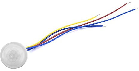 Aideepen Interruttore a sensore a infrarossi, mini rilevatore di movimento PIR 120°, tecnologia a 3 fili per lampada da soffitto a LED, 110-240 V, portata 3-5 m, con controllo della luce