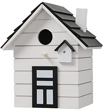 Seaside No.64 - Vogelhaus/Nistkasten für kleine Singvögel wie Meisen, Sperling und Fink - Indoor als Dekoration & Outdoor als Nistplatz in vielen verschiedenen Farbkombis (weiß)